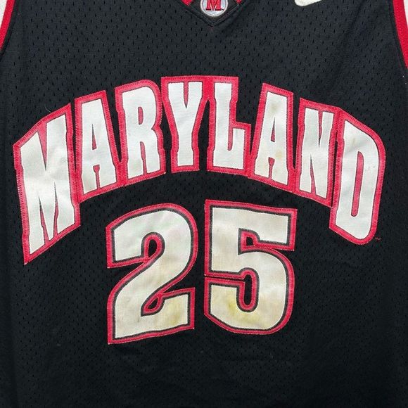 Men’s Large Nike #25 Maryland Terrapins Terps Basketball Jersey Vintage Red Size - Picture 3 of 7